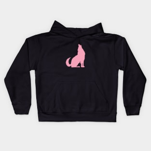 pink wolf pink moon Kids Hoodie